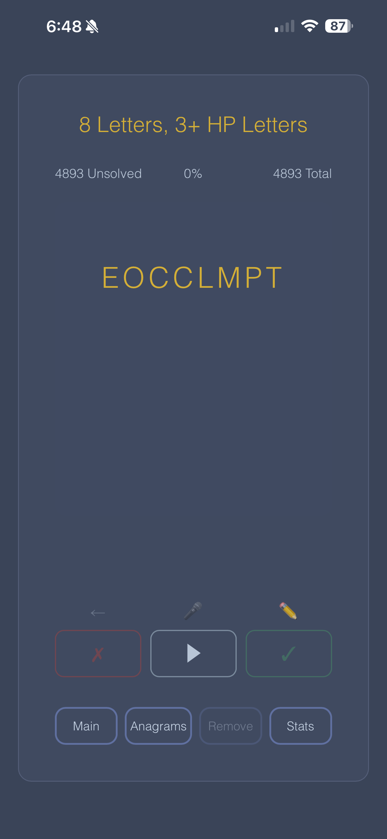 Windpack anagram quiz card showing EOCCLMPT